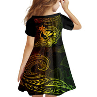 Hawaii Family Matching Off Shoulder Maxi Dress and Hawaiian Shirt Turtle Mix Polynesian Plumeria Reggae Version LT14 - Polynesian Pride