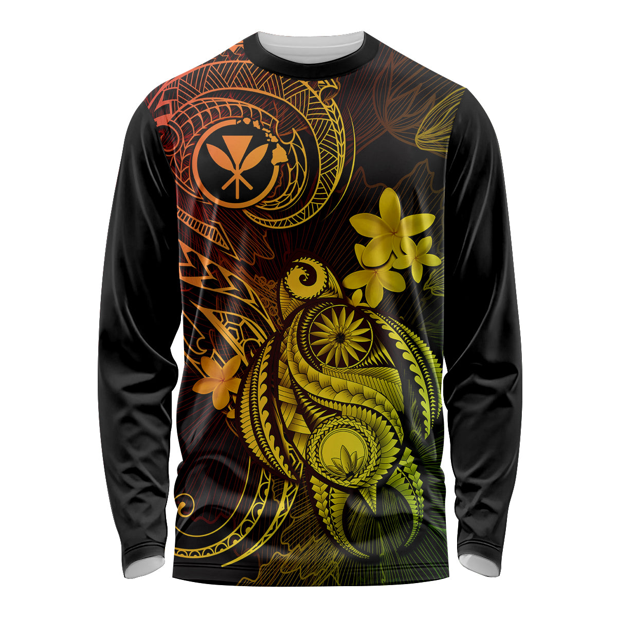 Hawaii Long Sleeve Shirt Turtle Mix Polynesian Plumeria Reggae Version LT14 Unisex Reggae - Polynesian Pride