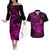 hawaii-couples-matching-off-the-shoulder-long-sleeve-dress-and-hawaiian-shirt-turtle-mix-polynesian-plumeria-pink-version