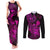 hawaii-couples-matching-tank-maxi-dress-and-long-sleeve-button-shirts-turtle-mix-polynesian-plumeria-pink-version