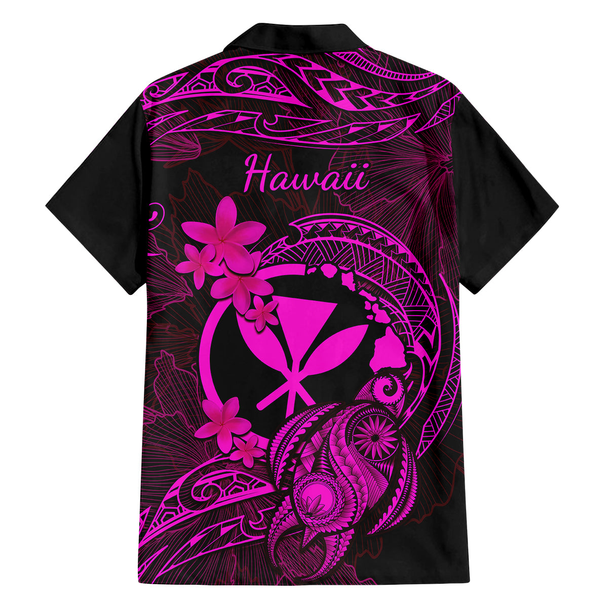 Hawaii Family Matching Off Shoulder Maxi Dress and Hawaiian Shirt Turtle Mix Polynesian Plumeria Pink Version LT14 - Polynesian Pride