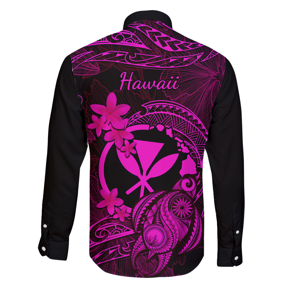 Hawaii Family Matching Off Shoulder Maxi Dress and Hawaiian Shirt Turtle Mix Polynesian Plumeria Pink Version LT14 - Polynesian Pride