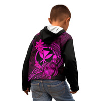 Hawaii Kid Hoodie Turtle Mix Polynesian Plumeria Pink Version LT14 - Polynesian Pride