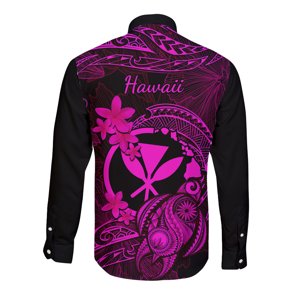 hawaii-long-sleeve-button-shirt-turtle-mix-polynesian-plumeria-pink-version