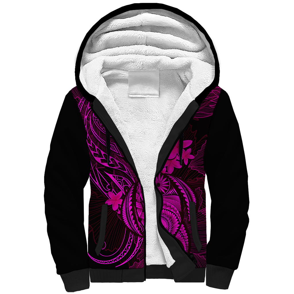 hawaii-sherpa-hoodie-turtle-mix-polynesian-plumeria-pink-version