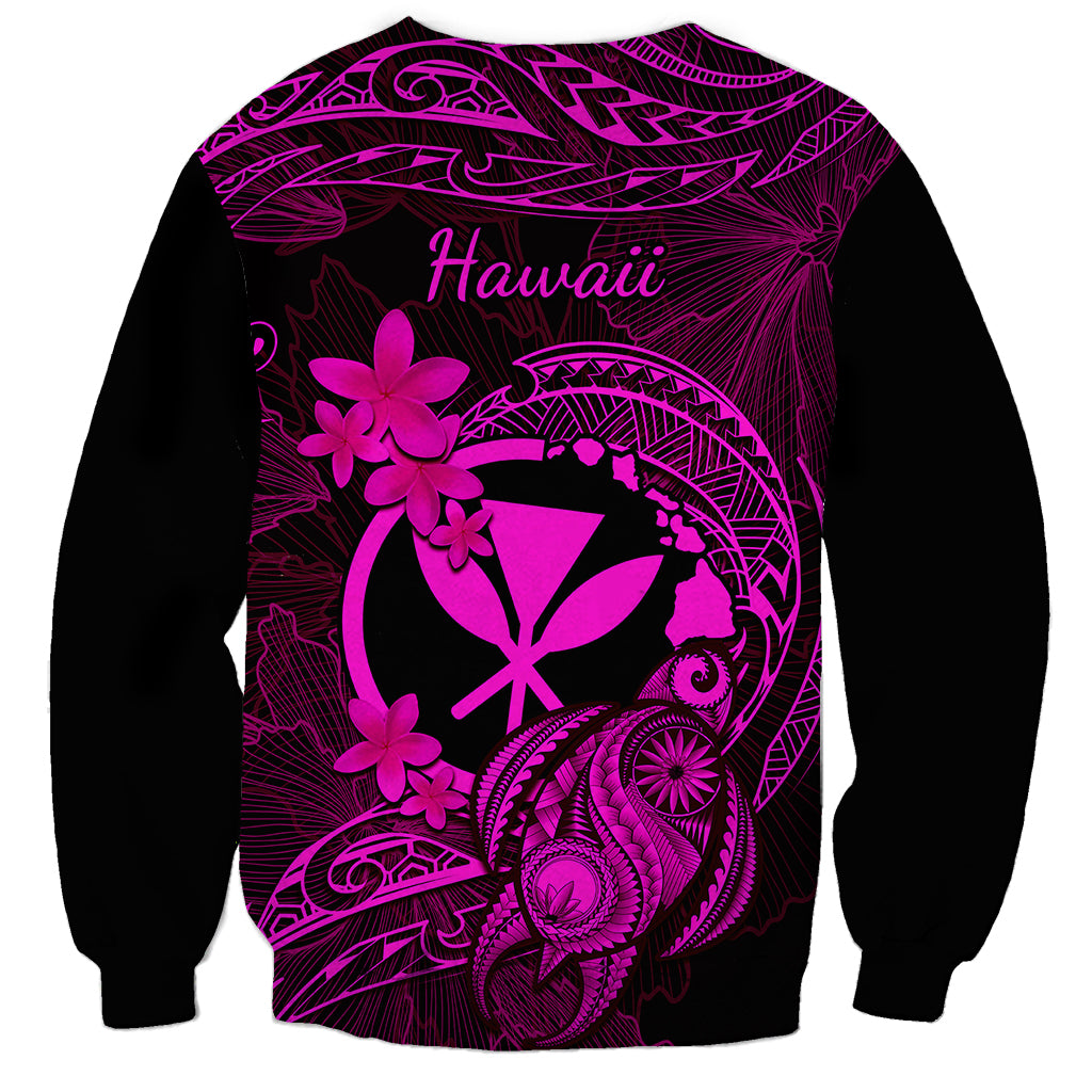 hawaii-sweatshirt-turtle-mix-polynesian-plumeria-pink-version