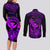 hawaii-couples-matching-long-sleeve-bodycon-dress-and-long-sleeve-button-shirts-turtle-mix-polynesian-plumeria-purple-version