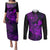hawaii-couples-matching-puletasi-dress-and-long-sleeve-button-shirts-turtle-mix-polynesian-plumeria-purple-version