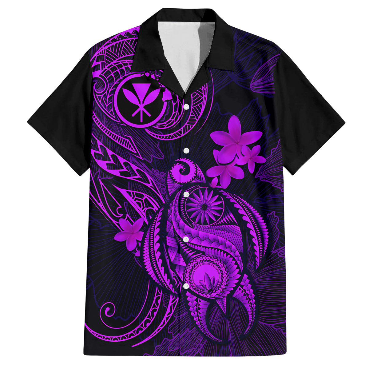 hawaii-family-matching-off-shoulder-short-dress-and-hawaiian-shirt-turtle-mix-polynesian-plumeria-purple-version