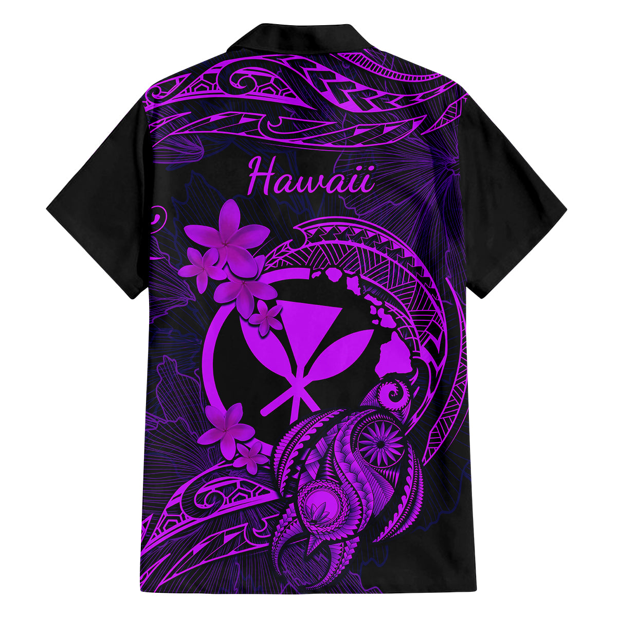 hawaii-family-matching-off-shoulder-short-dress-and-hawaiian-shirt-turtle-mix-polynesian-plumeria-purple-version