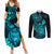 hawaii-couples-matching-summer-maxi-dress-and-long-sleeve-button-shirts-turtle-mix-polynesian-plumeria-turquoise-version