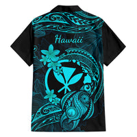 hawaii-family-matching-short-sleeve-bodycon-dress-and-hawaiian-shirt-turtle-mix-polynesian-plumeria-turquoise-version