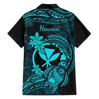 Hawaii Family Matching Tank Maxi Dress and Hawaiian Shirt Turtle Mix Polynesian Plumeria Turquoise Version LT14 - Polynesian Pride