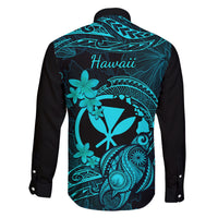 Hawaii Family Matching Tank Maxi Dress and Hawaiian Shirt Turtle Mix Polynesian Plumeria Turquoise Version LT14 - Polynesian Pride