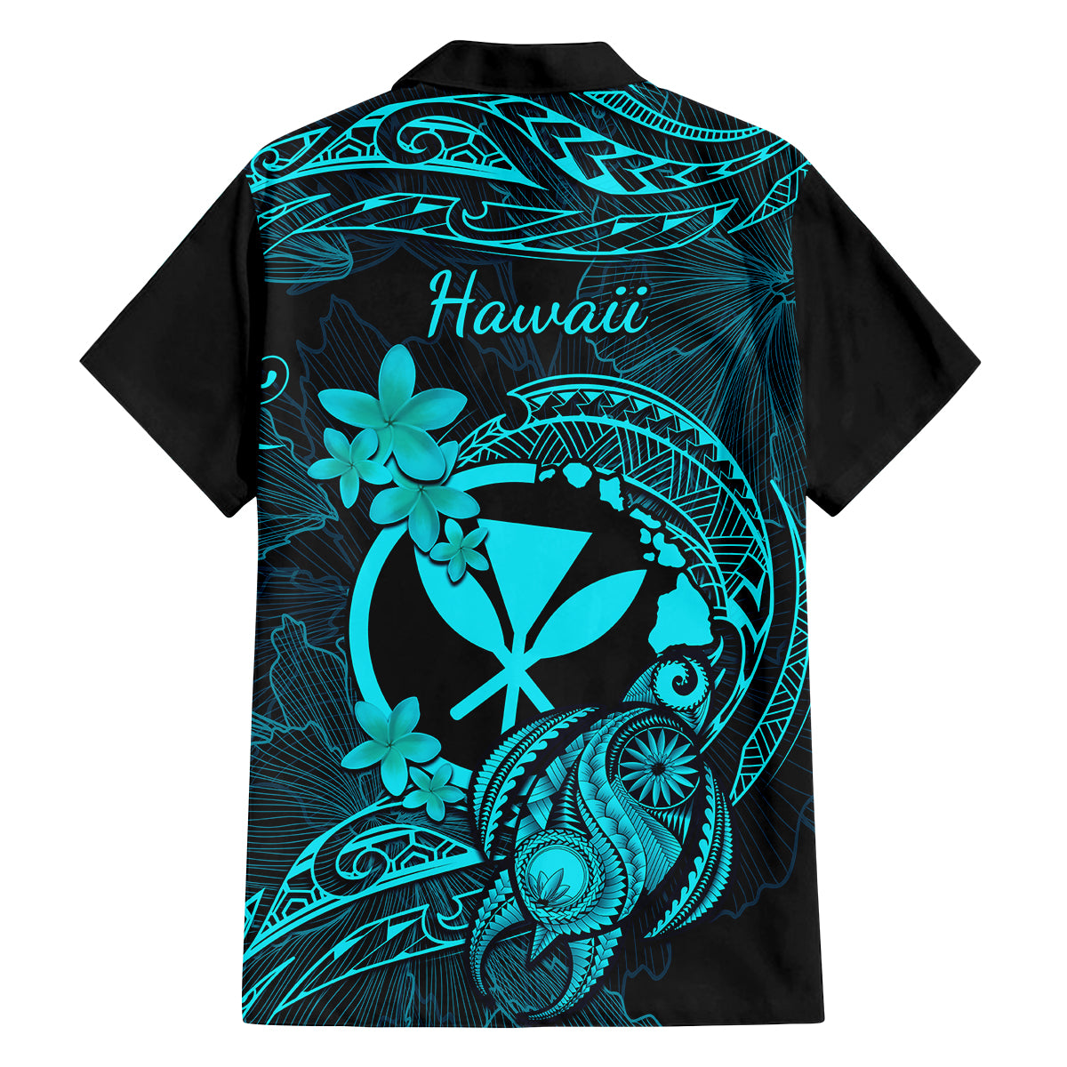 hawaii-kid-hawaiian-shirt-turtle-mix-polynesian-plumeria-turquoise-version