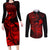hawaii-couples-matching-long-sleeve-bodycon-dress-and-long-sleeve-button-shirts-turtle-mix-polynesian-plumeria-red-version