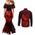 hawaii-couples-matching-mermaid-dress-and-long-sleeve-button-shirts-turtle-mix-polynesian-plumeria-red-version