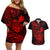 hawaii-couples-matching-off-shoulder-short-dress-and-hawaiian-shirt-turtle-mix-polynesian-plumeria-red-version