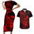 hawaii-couples-matching-short-sleeve-bodycon-dress-and-hawaiian-shirt-turtle-mix-polynesian-plumeria-red-version