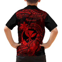 Hawaii Family Matching Off Shoulder Maxi Dress and Hawaiian Shirt Turtle Mix Polynesian Plumeria Red Version LT14 - Polynesian Pride
