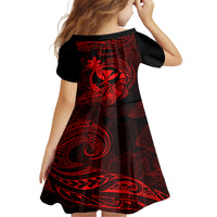Hawaii Family Matching Off Shoulder Maxi Dress and Hawaiian Shirt Turtle Mix Polynesian Plumeria Red Version LT14 - Polynesian Pride