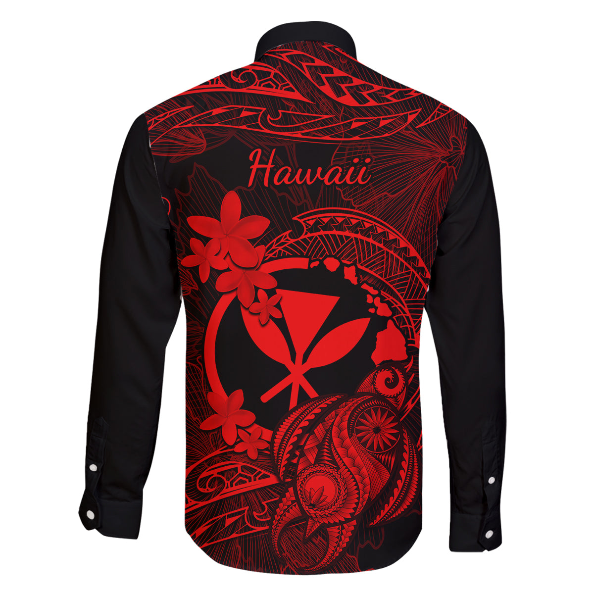 Hawaii Family Matching Summer Maxi Dress and Hawaiian Shirt Turtle Mix Polynesian Plumeria Red Version LT14 - Polynesian Pride