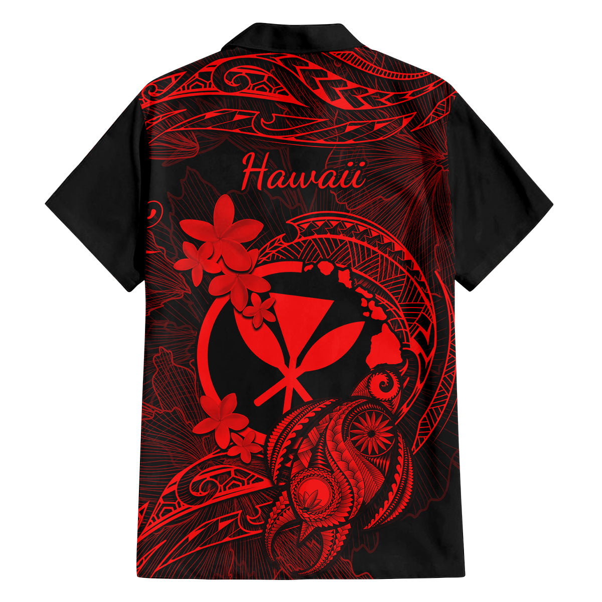 Hawaii Family Matching Tank Maxi Dress and Hawaiian Shirt Turtle Mix Polynesian Plumeria Red Version LT14 - Polynesian Pride