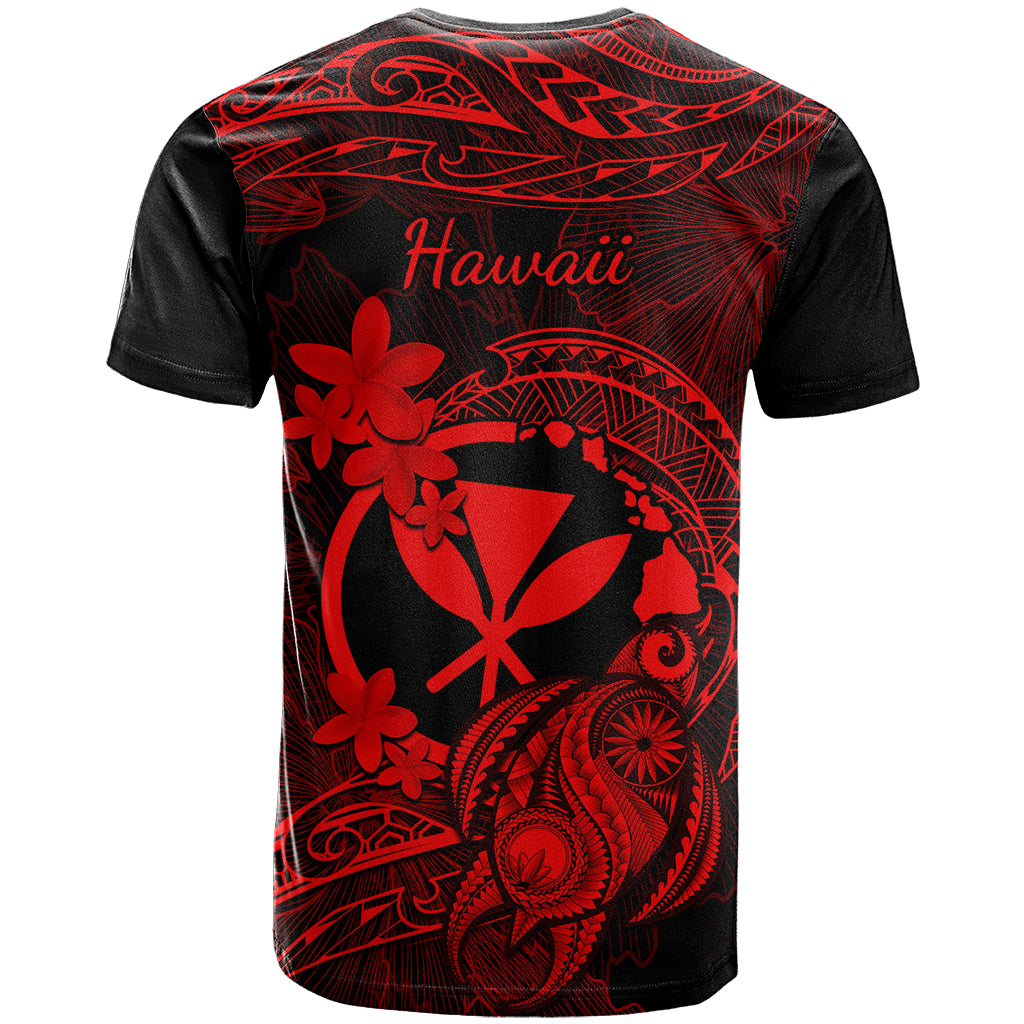 Hawaii T Shirt Turtle Mix Polynesian Plumeria Red Version LT14 - Polynesian Pride