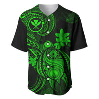 Hawaii Baseball Jersey Turtle Mix Polynesian Plumeria Green Version LT14 Green - Polynesian Pride