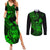 hawaii-couples-matching-summer-maxi-dress-and-long-sleeve-button-shirts-turtle-mix-polynesian-plumeria-green-version