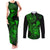 hawaii-couples-matching-tank-maxi-dress-and-long-sleeve-button-shirts-turtle-mix-polynesian-plumeria-green-version