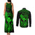 hawaii-couples-matching-tank-maxi-dress-and-long-sleeve-button-shirts-turtle-mix-polynesian-plumeria-green-version