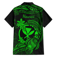 Hawaii Family Matching Off Shoulder Maxi Dress and Hawaiian Shirt Turtle Mix Polynesian Plumeria Green Version LT14 - Polynesian Pride