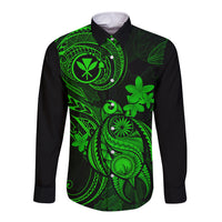 hawaii-long-sleeve-button-shirt-turtle-mix-polynesian-plumeria-green-version
