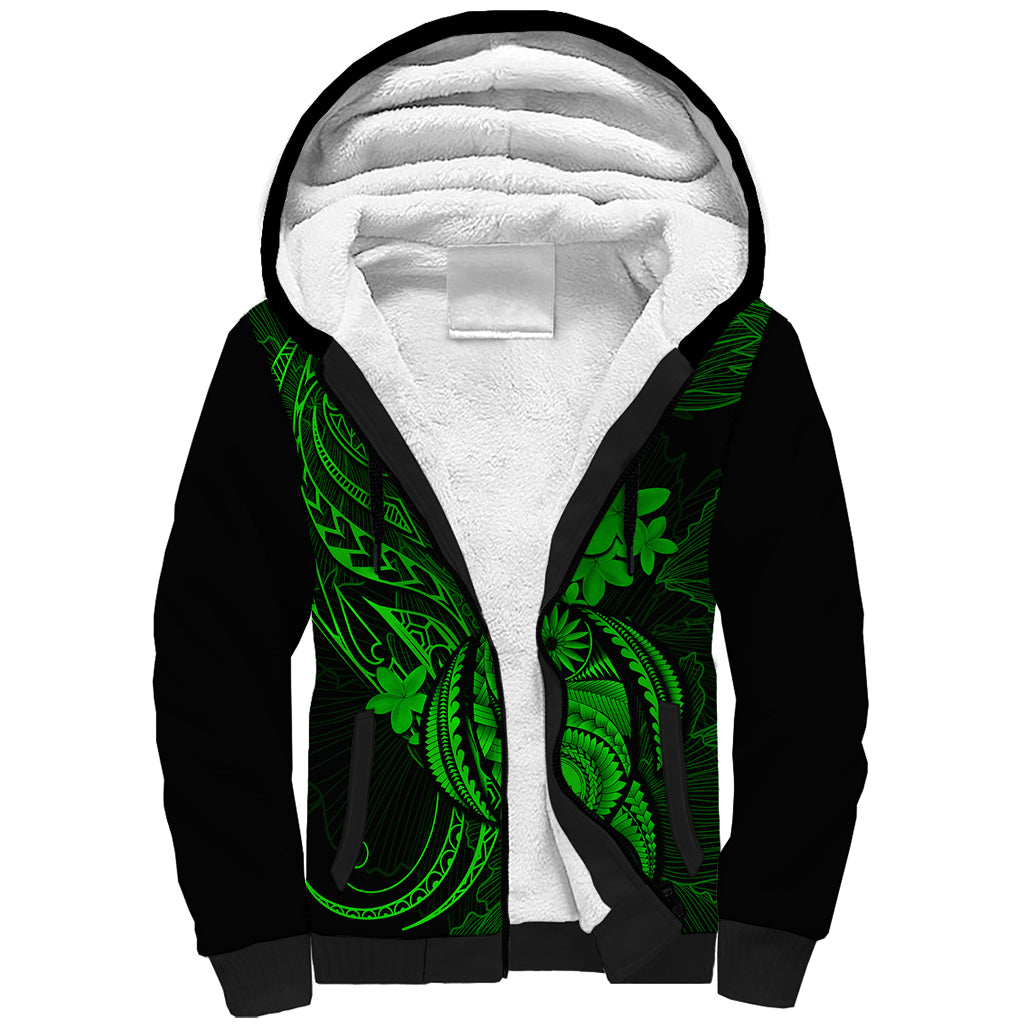 hawaii-sherpa-hoodie-turtle-mix-polynesian-plumeria-green-version