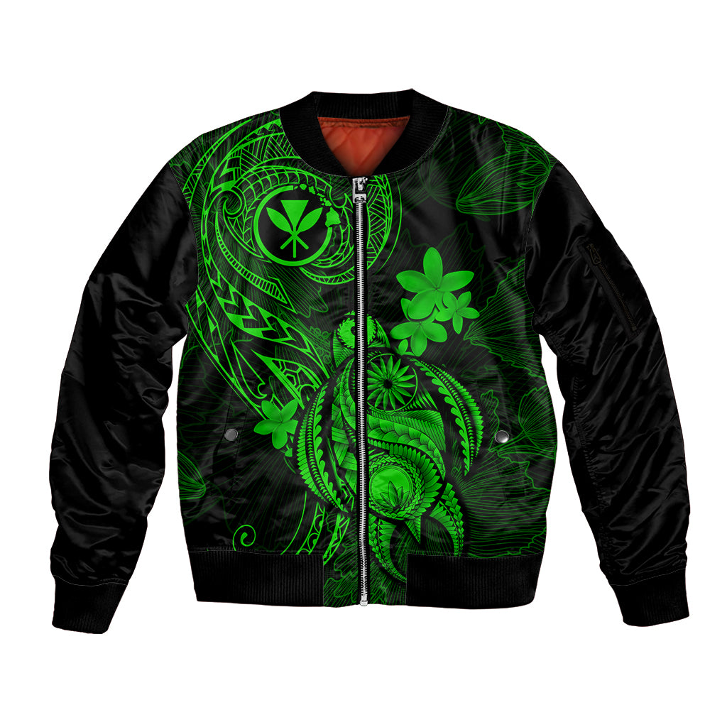 hawaii-sleeve-zip-bomber-jacket-turtle-mix-polynesian-plumeria-green-version