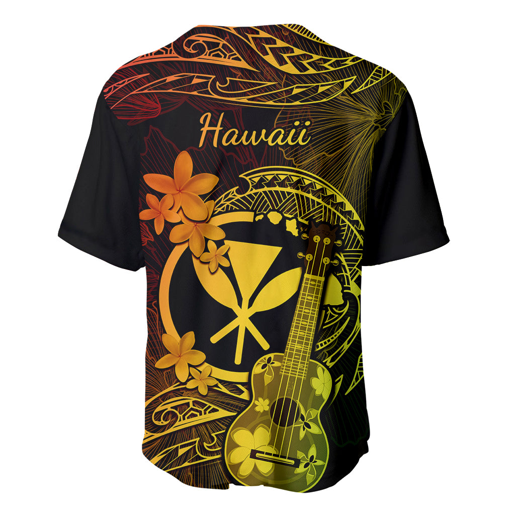 Hawaii Baseball Jersey Ukulele Mix Polynesian Plumeria Reggae Version LT14 - Polynesian Pride
