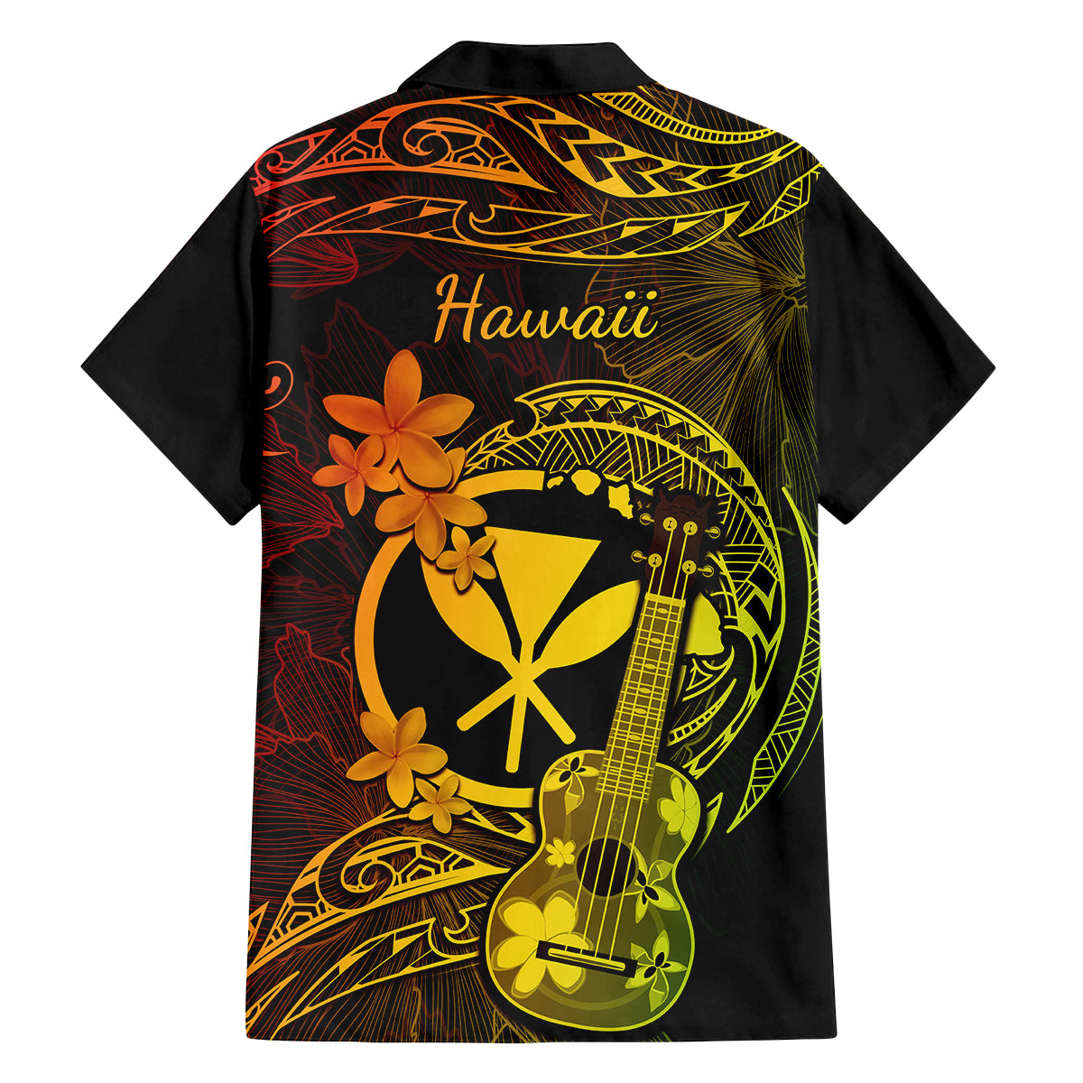 Hawaii Family Matching Summer Maxi Dress and Hawaiian Shirt Ukulele Mix Polynesian Plumeria Reggae Version LT14 - Polynesian Pride