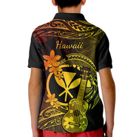 Hawaii Kid Polo Shirt Ukulele Mix Polynesian Plumeria Reggae Version LT14 - Polynesian Pride
