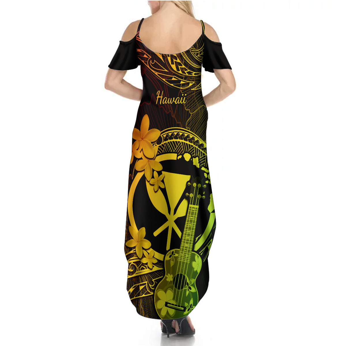 hawaii-summer-maxi-dress-ukulele-mix-polynesian-plumeria-reggae-version