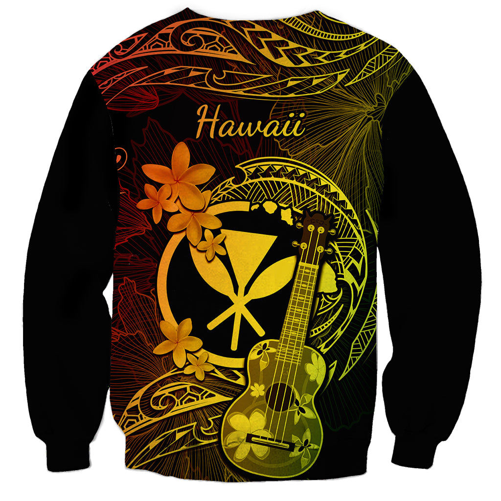 Hawaii Sweatshirt Ukulele Mix Polynesian Plumeria Reggae Version LT14 - Polynesian Pride