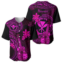 Hawaii Baseball Jersey Ukulele Mix Polynesian Plumeria Pink Version LT14 - Polynesian Pride