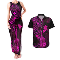 Hawaii Couples Matching Tank Maxi Dress and Hawaiian Shirt Ukulele Mix Polynesian Plumeria Pink Version LT14 Pink - Polynesian Pride