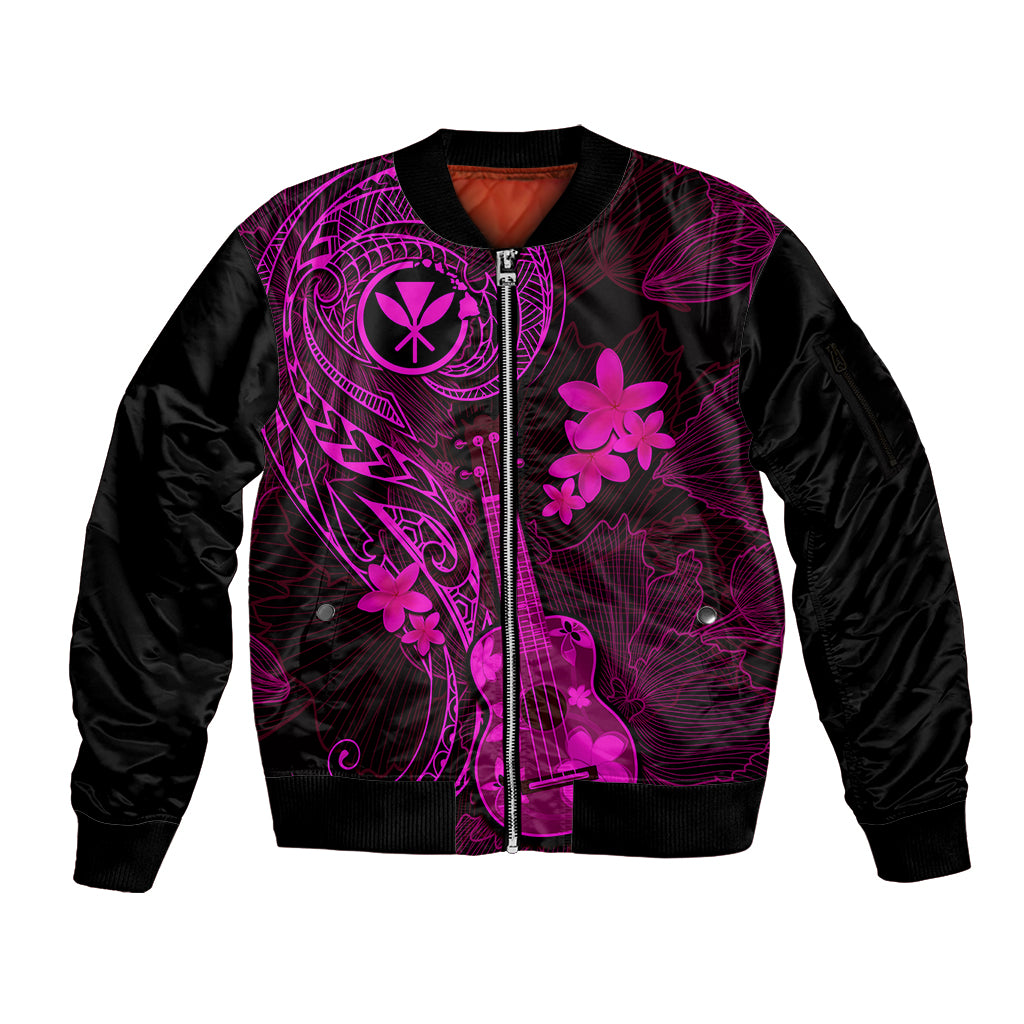 hawaii-sleeve-zip-bomber-jacket-ukulele-mix-polynesian-plumeria-pink-version