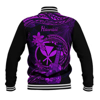 Hawaii Baseball Jacket Ukulele Mix Polynesian Plumeria Purple Version LT14 - Polynesian Pride