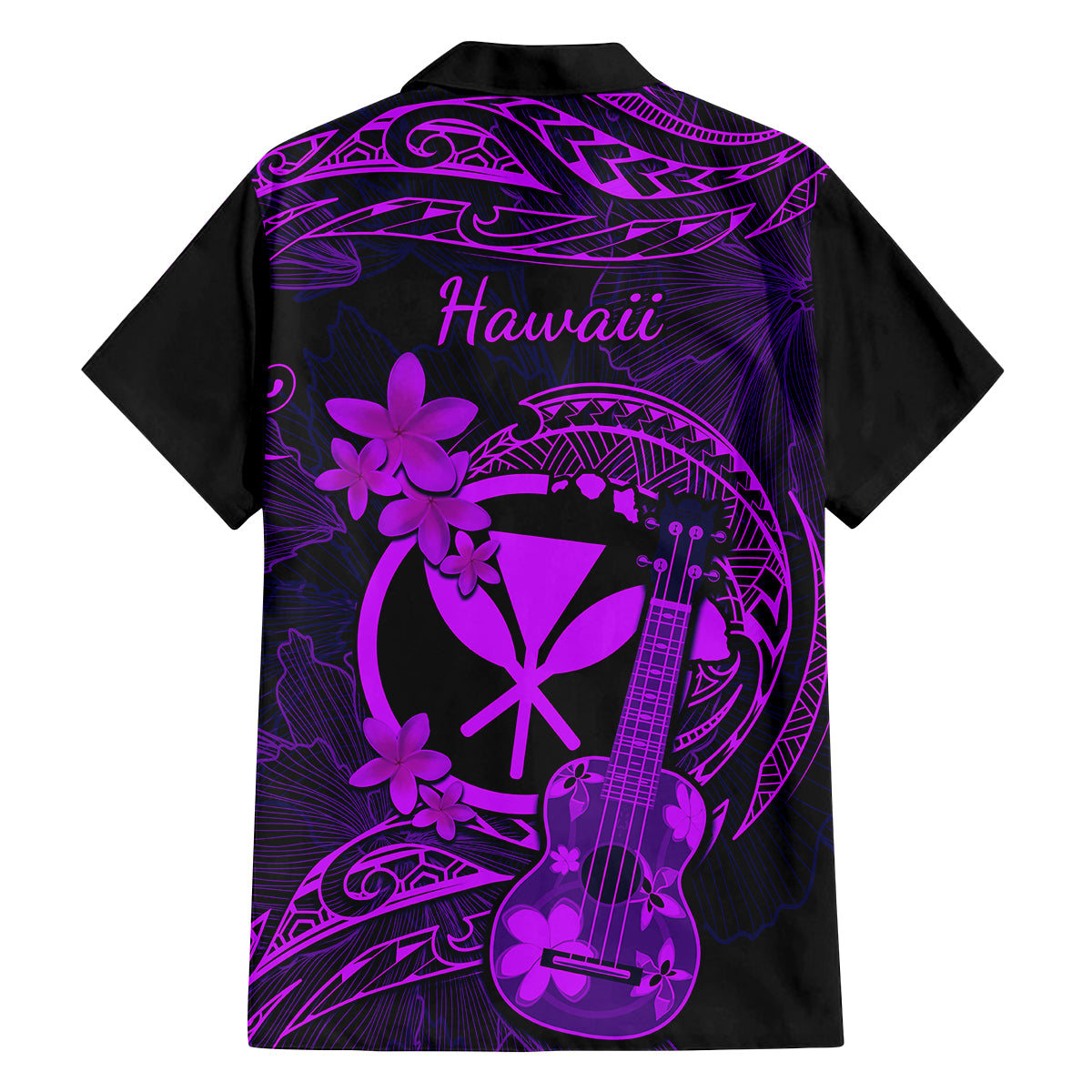 Hawaii Kid Hawaiian Shirt Ukulele Mix Polynesian Plumeria Purple Version LT14 - Polynesian Pride