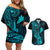hawaii-couples-matching-off-shoulder-short-dress-and-hawaiian-shirt-ukulele-mix-polynesian-plumeria-turquoise-version