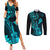 hawaii-couples-matching-summer-maxi-dress-and-long-sleeve-button-shirts-ukulele-mix-polynesian-plumeria-turquoise-version