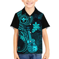 hawaii-family-matching-mermaid-dress-and-hawaiian-shirt-ukulele-mix-polynesian-plumeria-turquoise-version