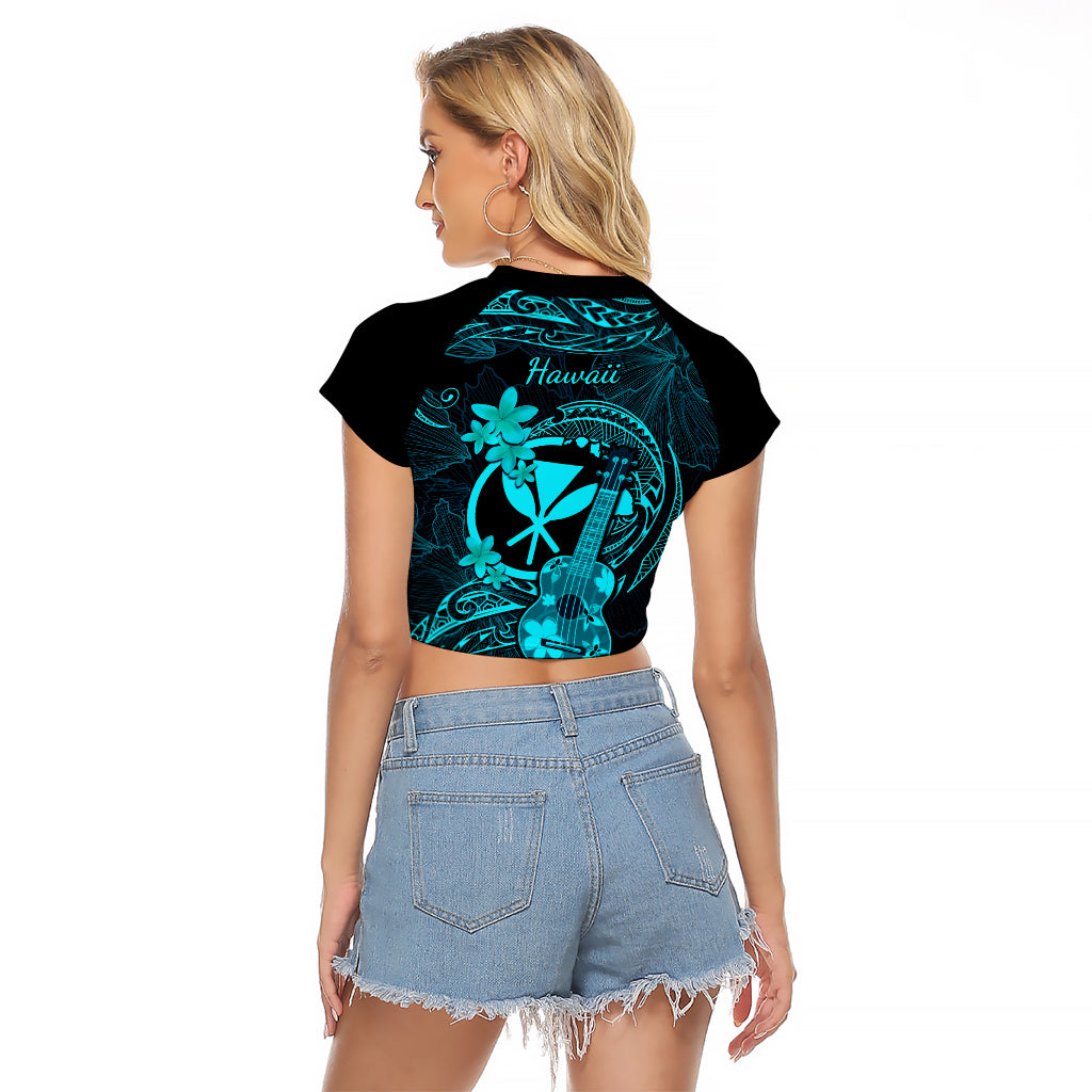 hawaii-raglan-cropped-t-shirt-ukulele-mix-polynesian-plumeria-turquoise-version